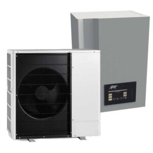 Pompe à chaleur air-eau Arkteos BAGUIO 4 POWER montrant l'unité intérieure murale et l'unité extérieure